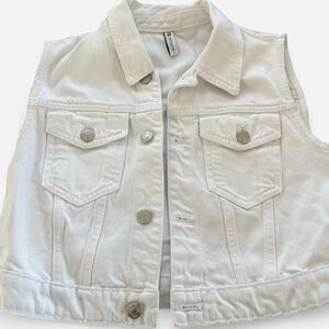 Zara White Denim Vest